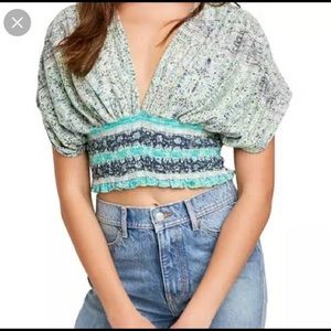 Free people NWT printed blouse. Size small